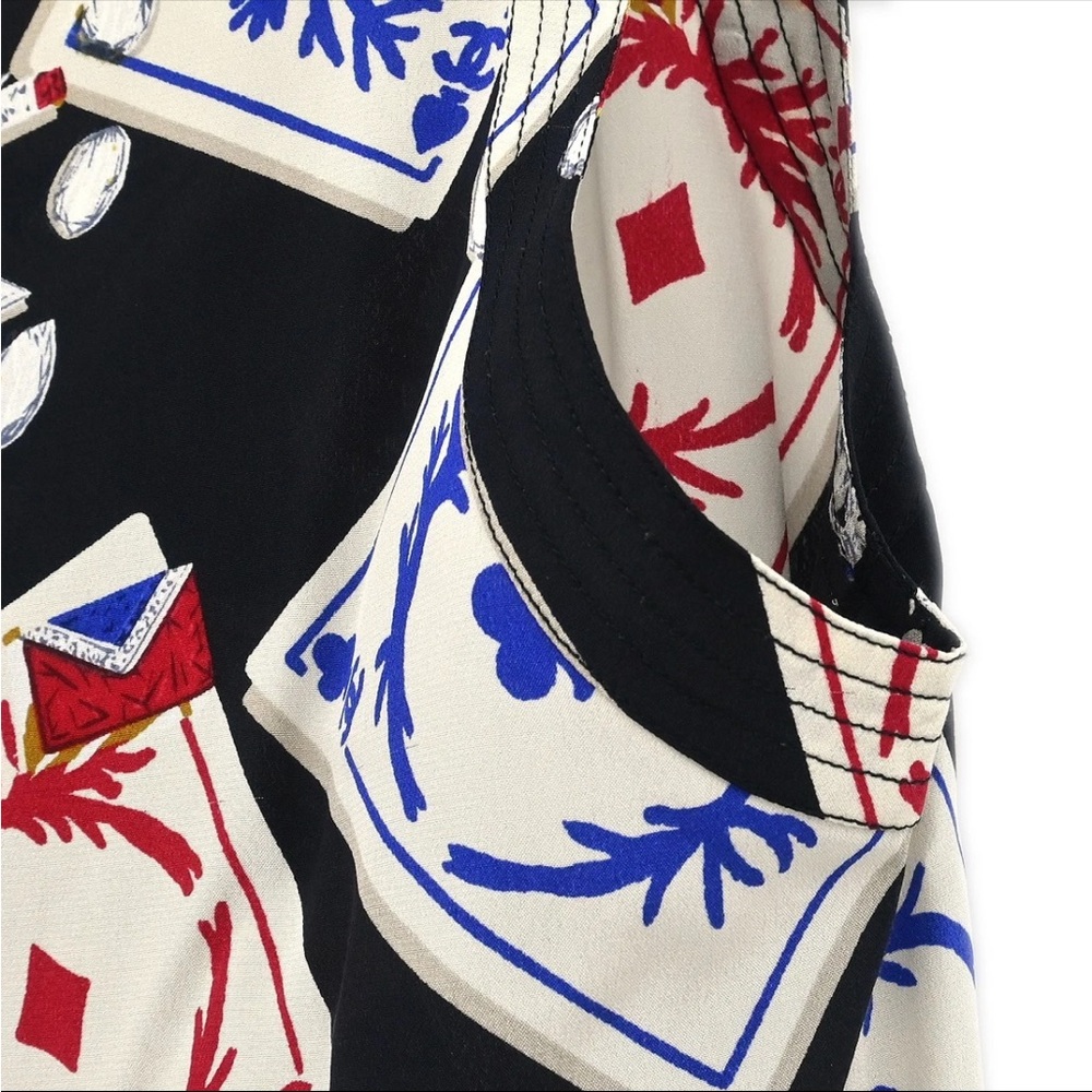 CHANEL Black and Red Playing Card Print Top - Picture 6 of 8